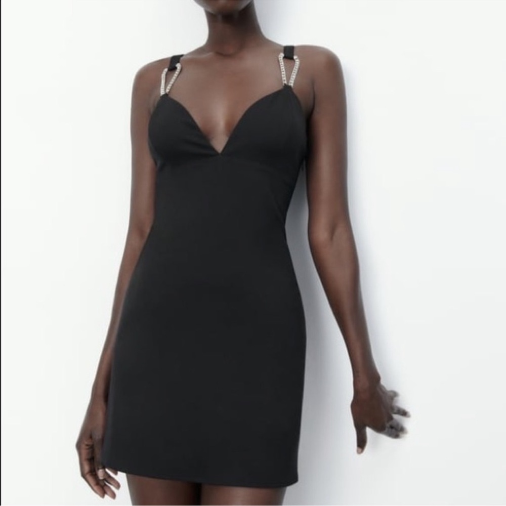 Zara rhinestone strap mini dress